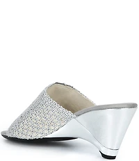 Onex Bianca Metallic Woven Heeled Slide Sandals