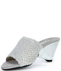 Onex Bianca Metallic Woven Heeled Slide Sandals