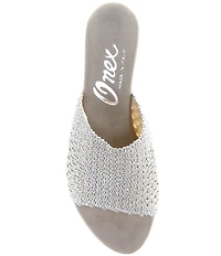 Onex Bianca Metallic Woven Heeled Slide Sandals