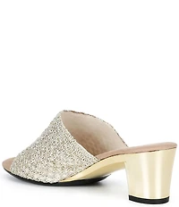 Onex Bianca Metallic Woven Slip On Heeled Sandals