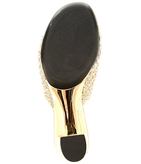 Onex Bianca Metallic Woven Slip On Heeled Sandals
