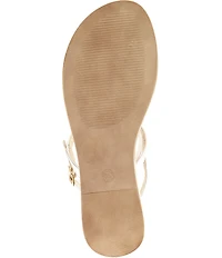 Onex Cabo Rhinestone Metallic Leather Thong Wedge Sandals