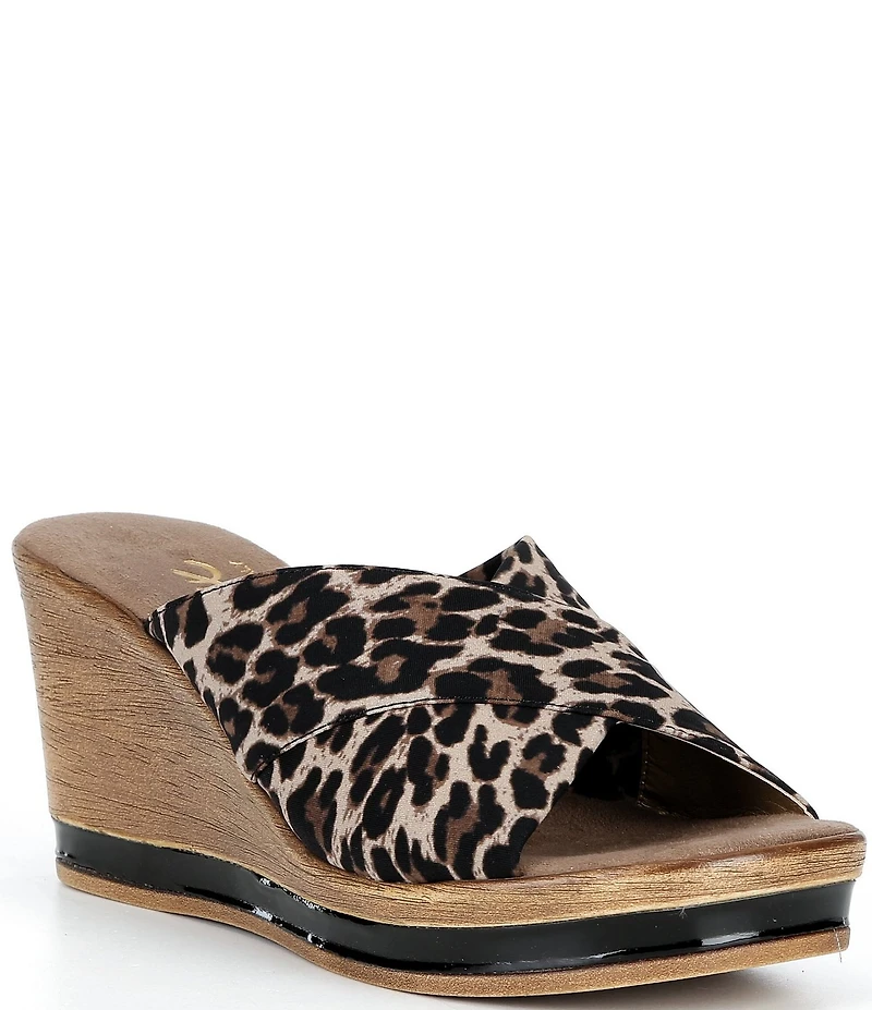 Onex Criss Cross Slip On Wedge Sandals