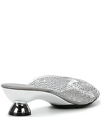 Onex Dani Vinyl Rhinestone Embellished Kitten Heel Slide Sandals