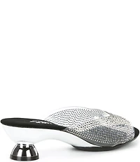 Onex Dani Vinyl Rhinestone Embellished Kitten Heel Slide Sandals