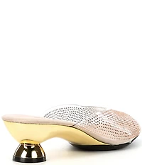 Onex Dani Vinyl Rhinestone Embellished Kitten Heel Slide Sandals