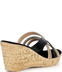 Onex Elaine Cork Cross Banded Wedge Sandals