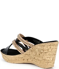Onex Elaine Cork Cross Banded Wedge Sandals