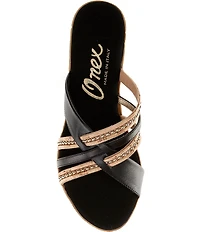 Onex Elaine Cork Cross Banded Wedge Sandals