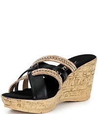 Onex Elaine Cork Cross Banded Wedge Sandals