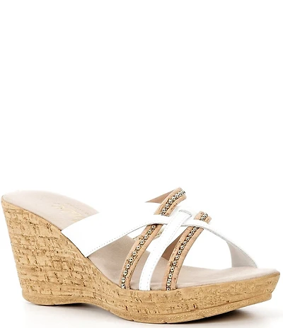 Onex Elaine Cork Cross Banded Wedge Sandals