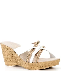 Onex Elaine Cork Cross Banded Wedge Sandals