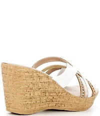 Onex Elaine Cork Cross Banded Wedge Sandals