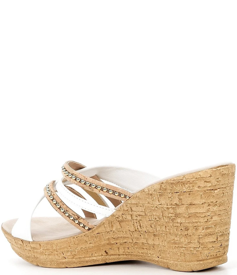 Onex Elaine Cork Cross Banded Wedge Sandals