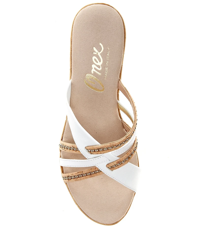 Onex Elaine Cork Cross Banded Wedge Sandals