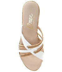Onex Elaine Cork Cross Banded Wedge Sandals