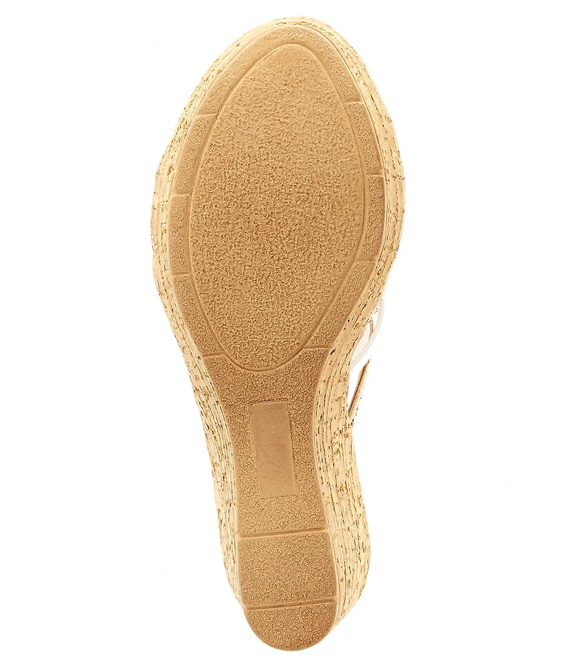 Onex Elaine Cork Cross Banded Wedge Sandals