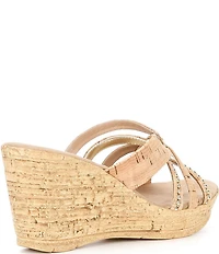 Onex Elaine Cork Cross Banded Wedge Sandals