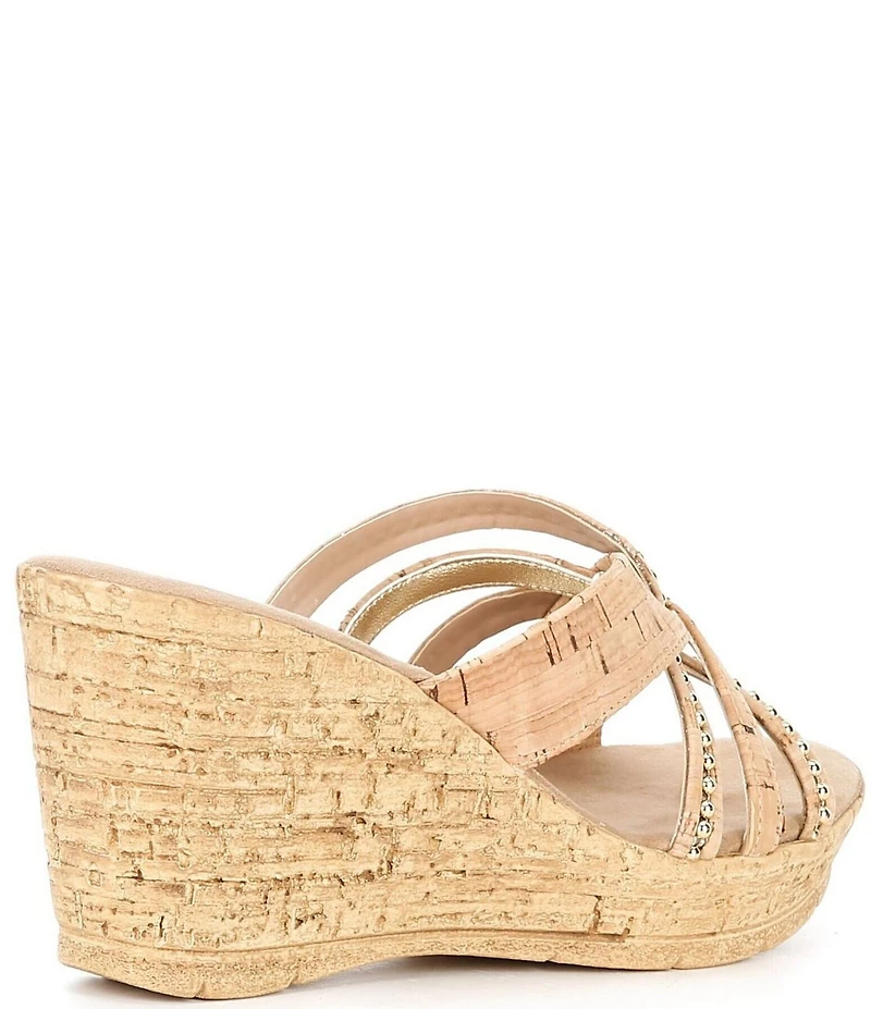 Onex Elaine Cork Cross Banded Wedge Sandals