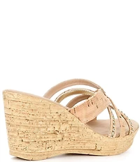 Onex Elaine Cork Cross Banded Wedge Sandals