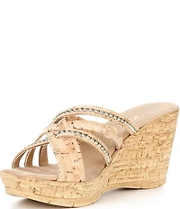 Onex Elaine Cork Cross Banded Wedge Sandals