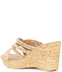Onex Elaine Cork Cross Banded Wedge Sandals