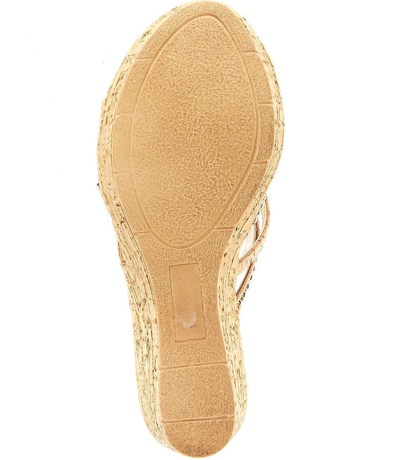Onex Elaine Cork Cross Banded Wedge Sandals
