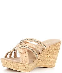 Onex Elaine Cork Cross Banded Wedge Sandals