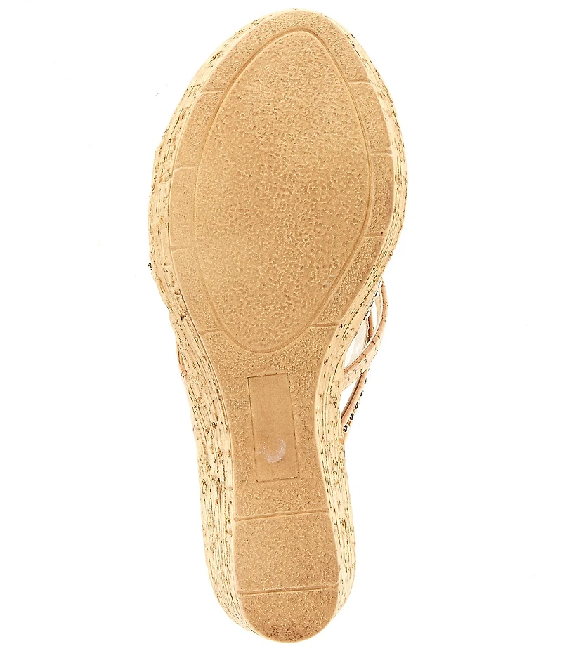 Onex Elaine Cork Cross Banded Wedge Sandals
