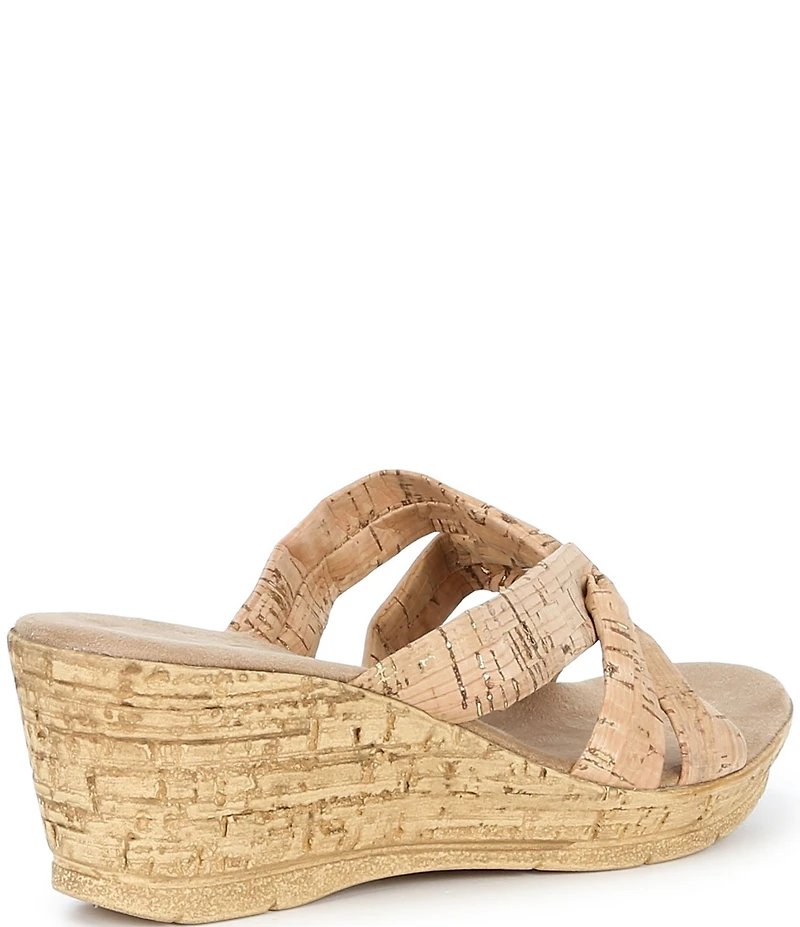 Onex Gayle Cork Criss Cross Wedge Sandals