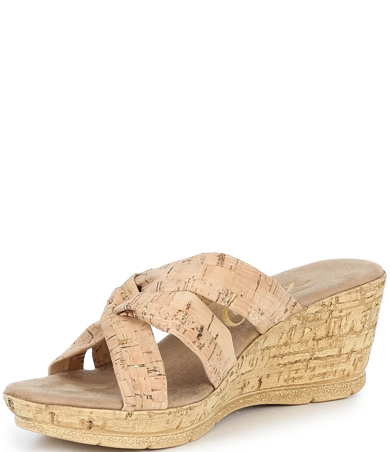 Onex Gayle Cork Criss Cross Wedge Sandals