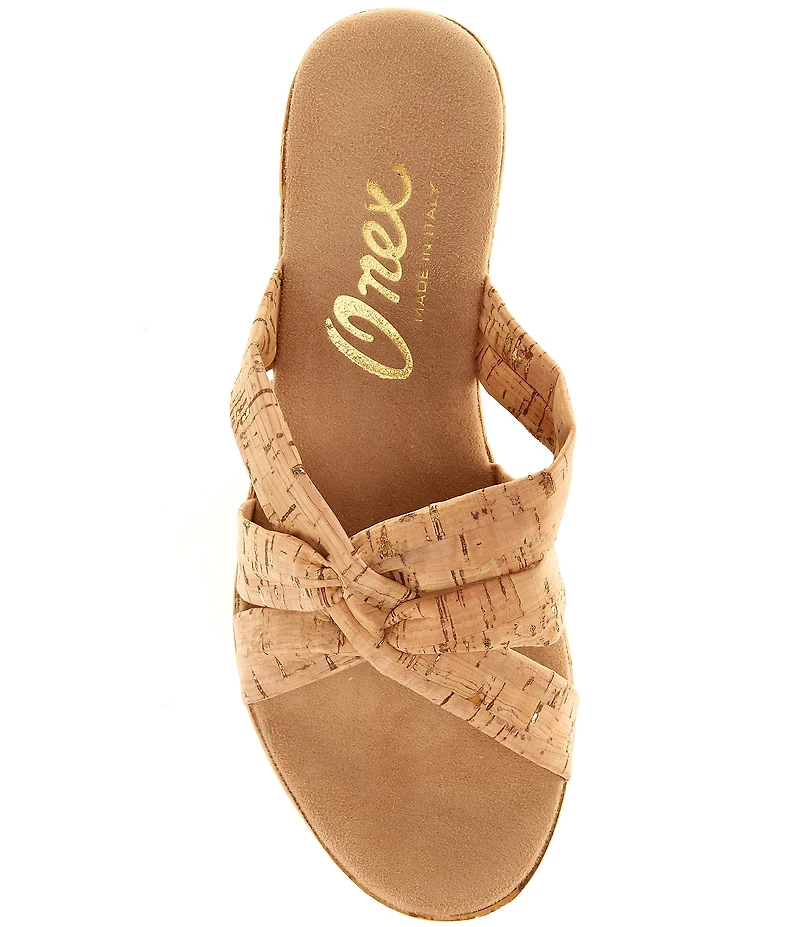 Onex Gayle Cork Criss Cross Wedge Sandals