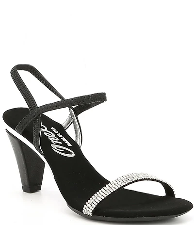 Onex Iced Rhinestone Embellished Leather Dress Sandals