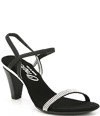Onex Iced Rhinestone Embellished Leather Dress Sandals