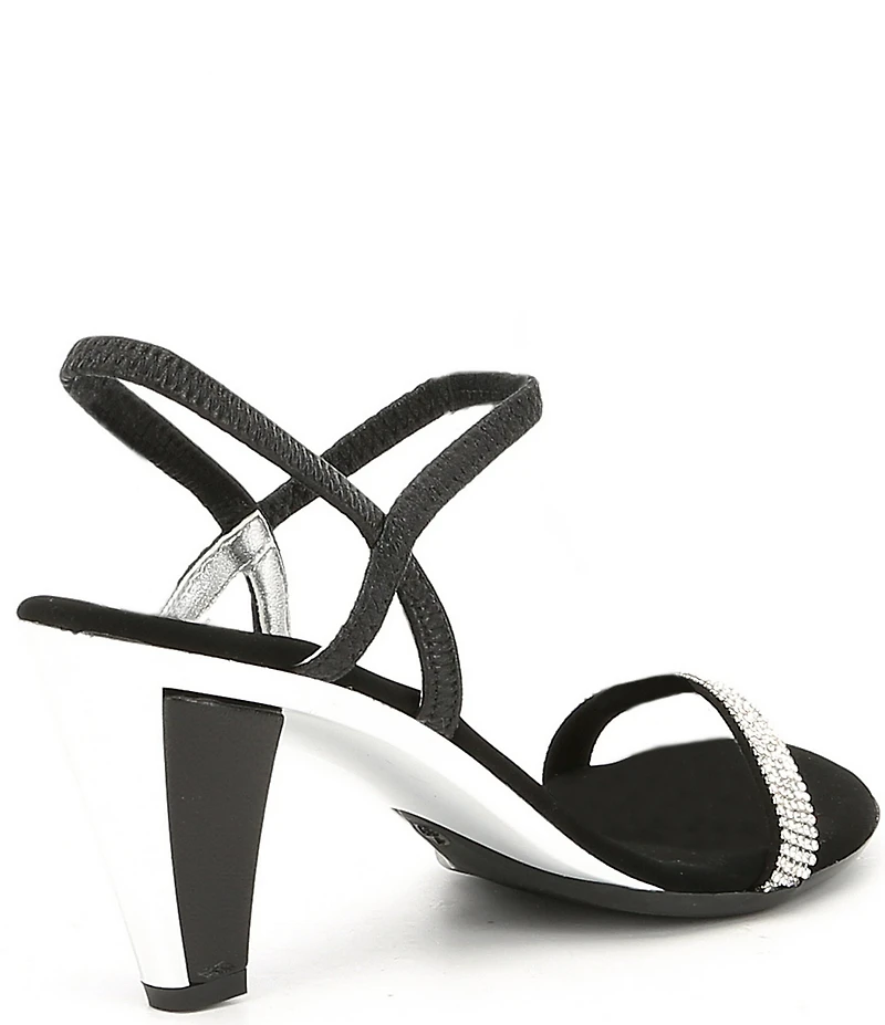 Onex Iced Rhinestone Embellished Leather Dress Sandals