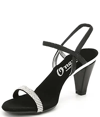 Onex Iced Rhinestone Embellished Leather Dress Sandals