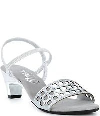 Onex Jaime Crystal Embellished Leather Ankle Strap Dress Sandals