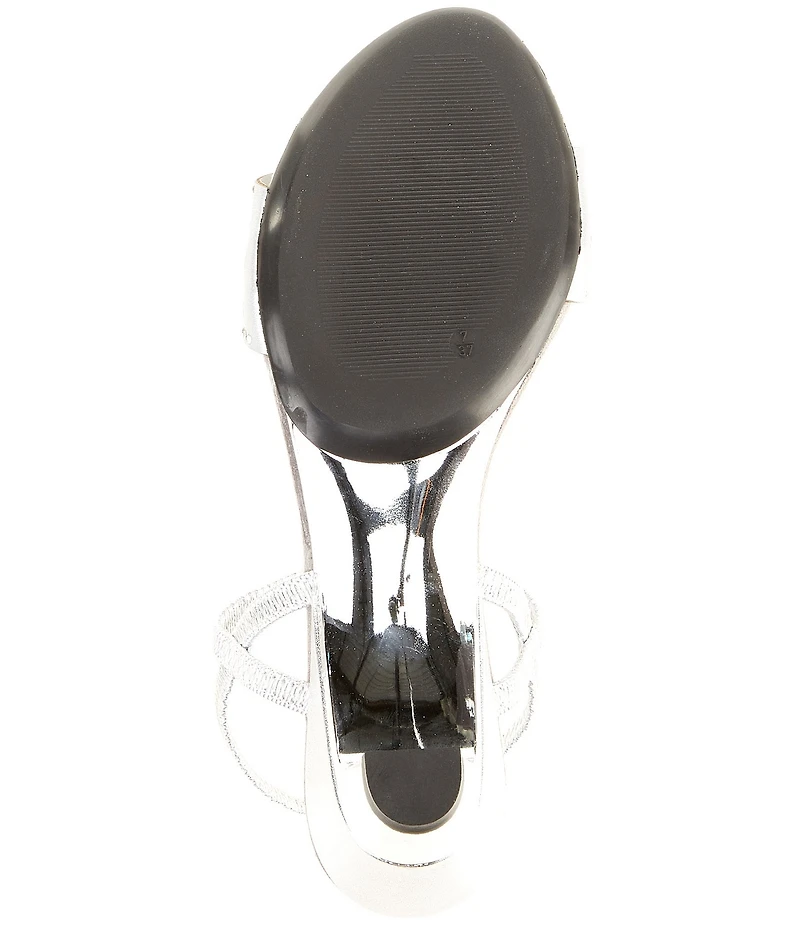 Onex Jaime Crystal Embellished Leather Ankle Strap Dress Sandals