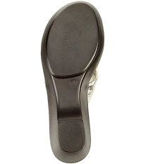 Onex Lilly Metallic Leather Twisted Knot Wedge Slide Sandals