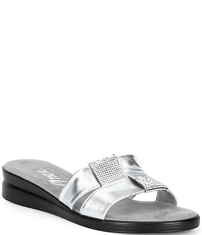Onex Lino Banded Slip On Wedge Sandals