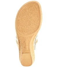 Onex Marisa Metallic Leather 3-Band Cork Thong Sandals