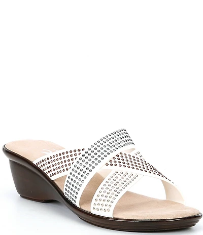 Onex Prelude Studded Embellished Wedge Slide Sandals