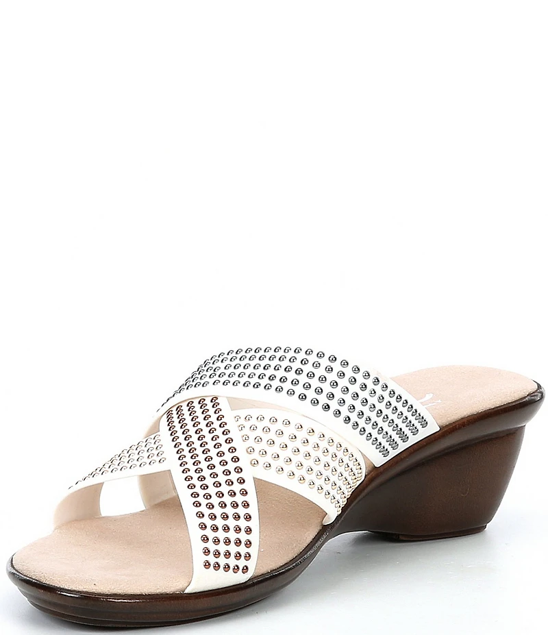 Onex Prelude Studded Embellished Wedge Slide Sandals