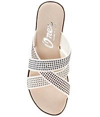 Onex Prelude Studded Embellished Wedge Slide Sandals