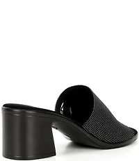 Onex Rebecca Iridescent Fabric Banded Block Heel Slip-On Sandals