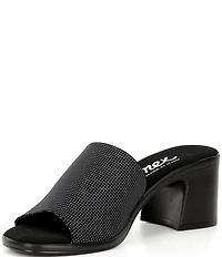 Onex Rebecca Iridescent Fabric Banded Block Heel Slip-On Sandals