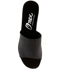 Onex Rebecca Iridescent Fabric Banded Block Heel Slip-On Sandals