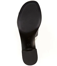 Onex Rebecca Iridescent Fabric Banded Block Heel Slip-On Sandals