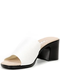 Onex Rebecca Iridescent Fabric Banded Block Heel Slip-On Sandals