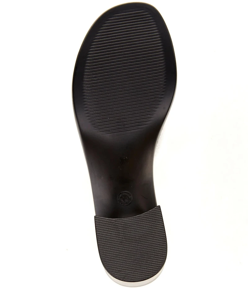 Onex Rebecca Iridescent Fabric Banded Block Heel Slip-On Sandals